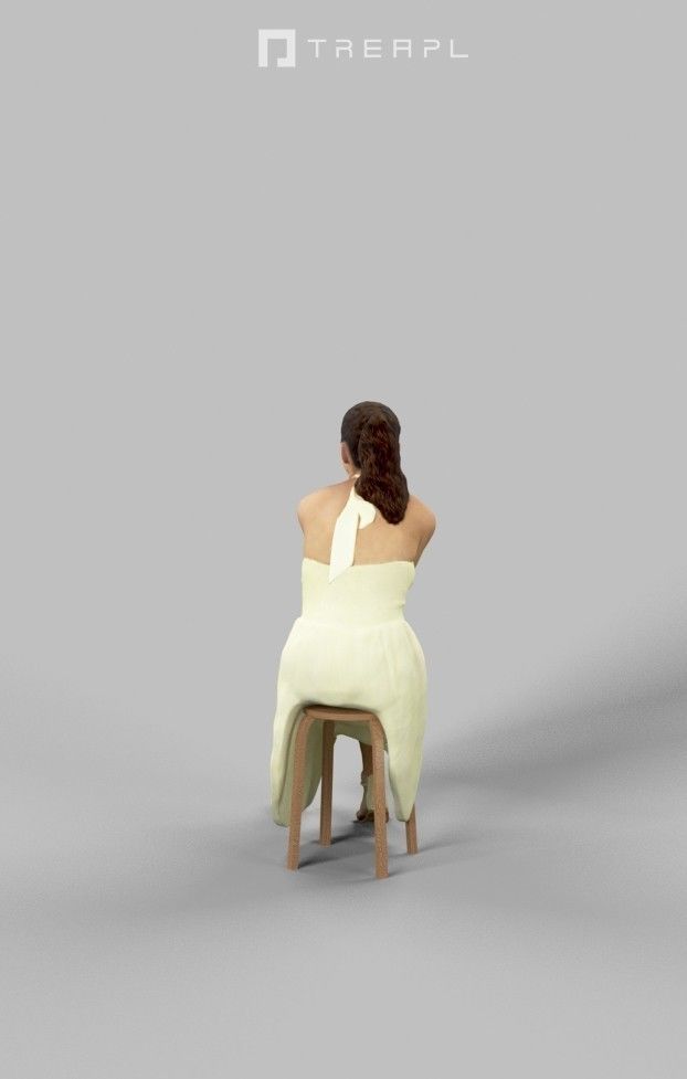 3d crowds and Mirage Midground Summer Sitting Woman 3D Model Collection_17