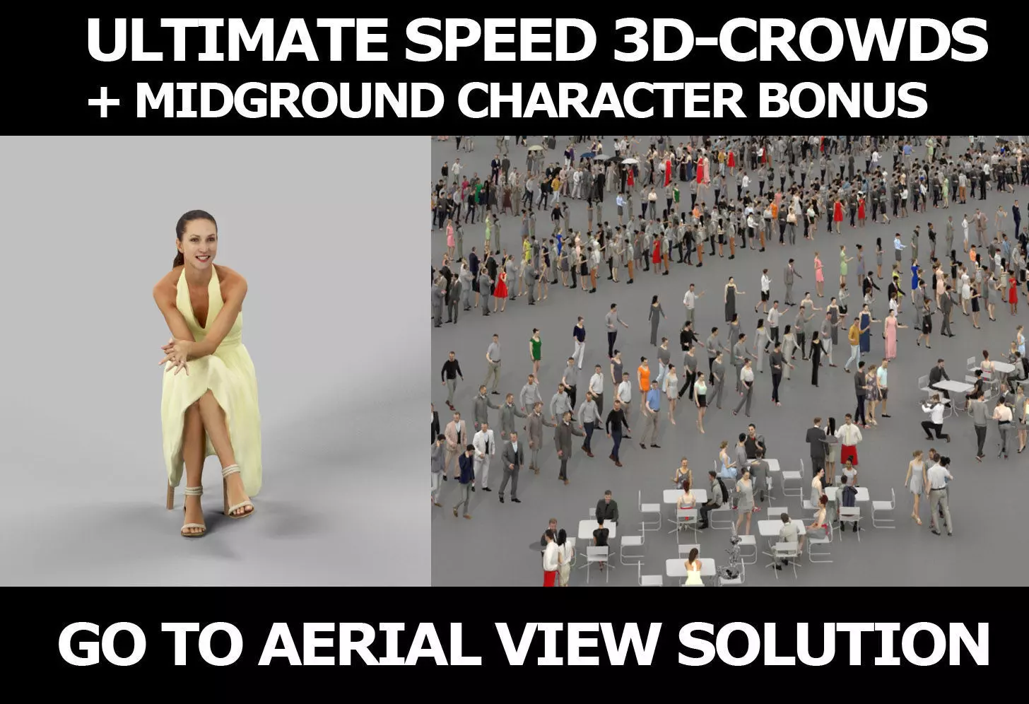 3d crowds and Mirage Midground Summer Sitting Woman 3D Model Collection_0