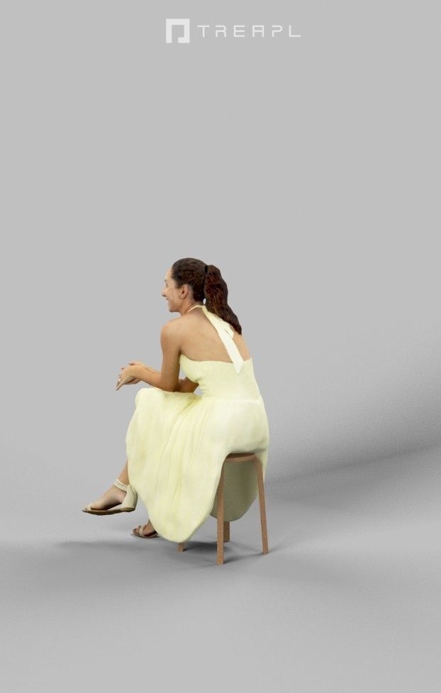 3d crowds and Mirage Midground Summer Sitting Woman 3D Model Collection_14