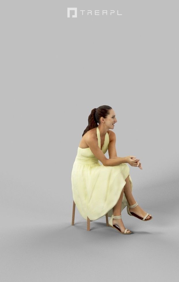 3d crowds and Mirage Midground Summer Sitting Woman 3D Model Collection_13