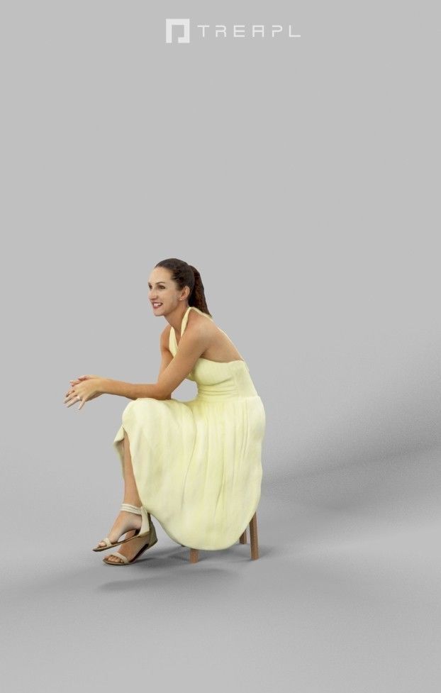 3d crowds and Mirage Midground Summer Sitting Woman 3D Model Collection_15