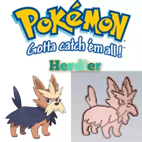 Amazing Pokemon Herdier Cookie Cutter Stamp Cake Decorating 