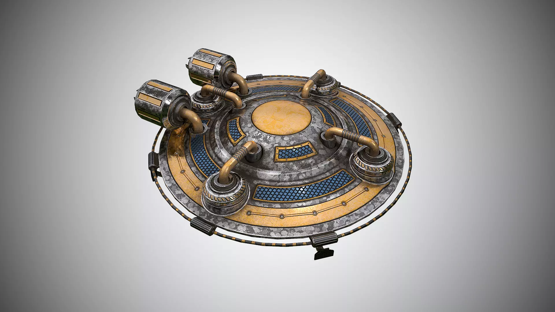 Spaceship Low-poly 3D model_0