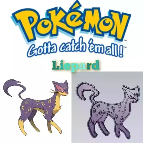 Amazing Pokemon Liepard Cookie Cutter Stamp Cake Decorating  3D model