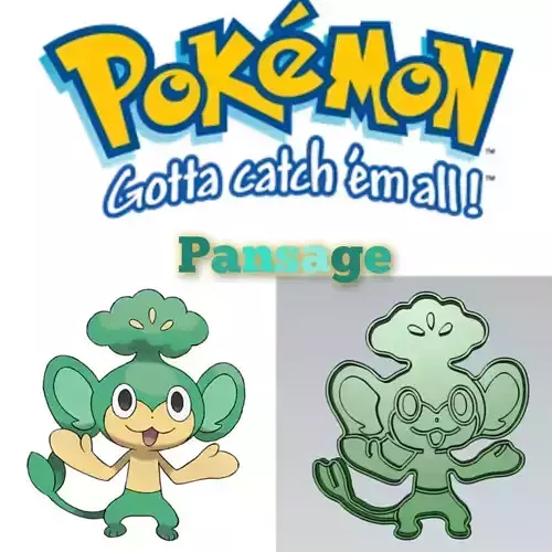 Amazing Pokemon Pansage Cookie Cutter Stamp Cake Decorating 