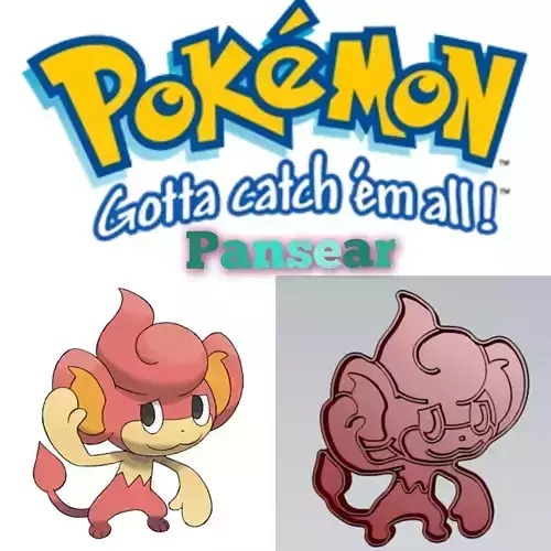 Amazing Pokemon Pansear Cookie Cutter Stamp Cake Decorating 