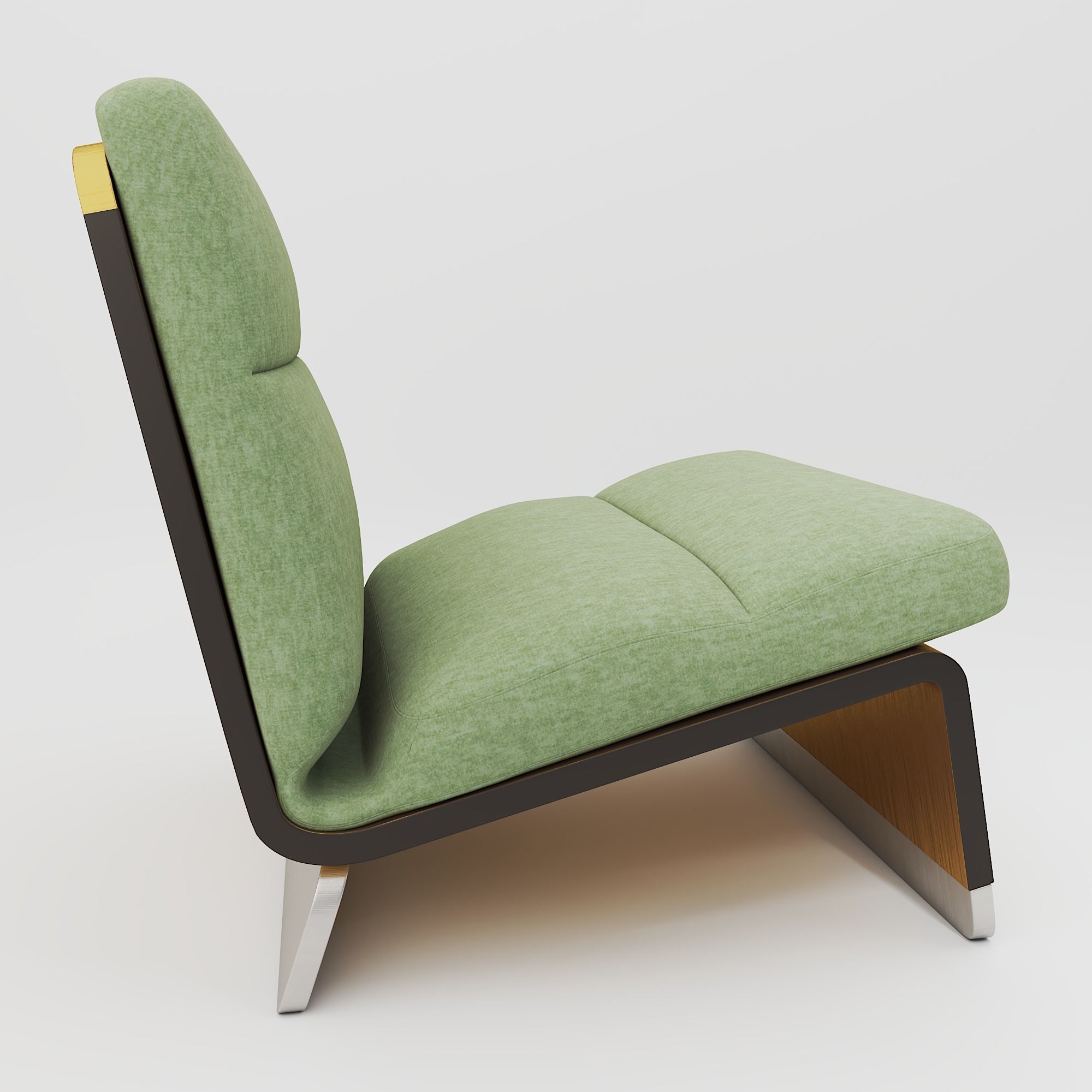 Chair lounge gold Free 3D model_1