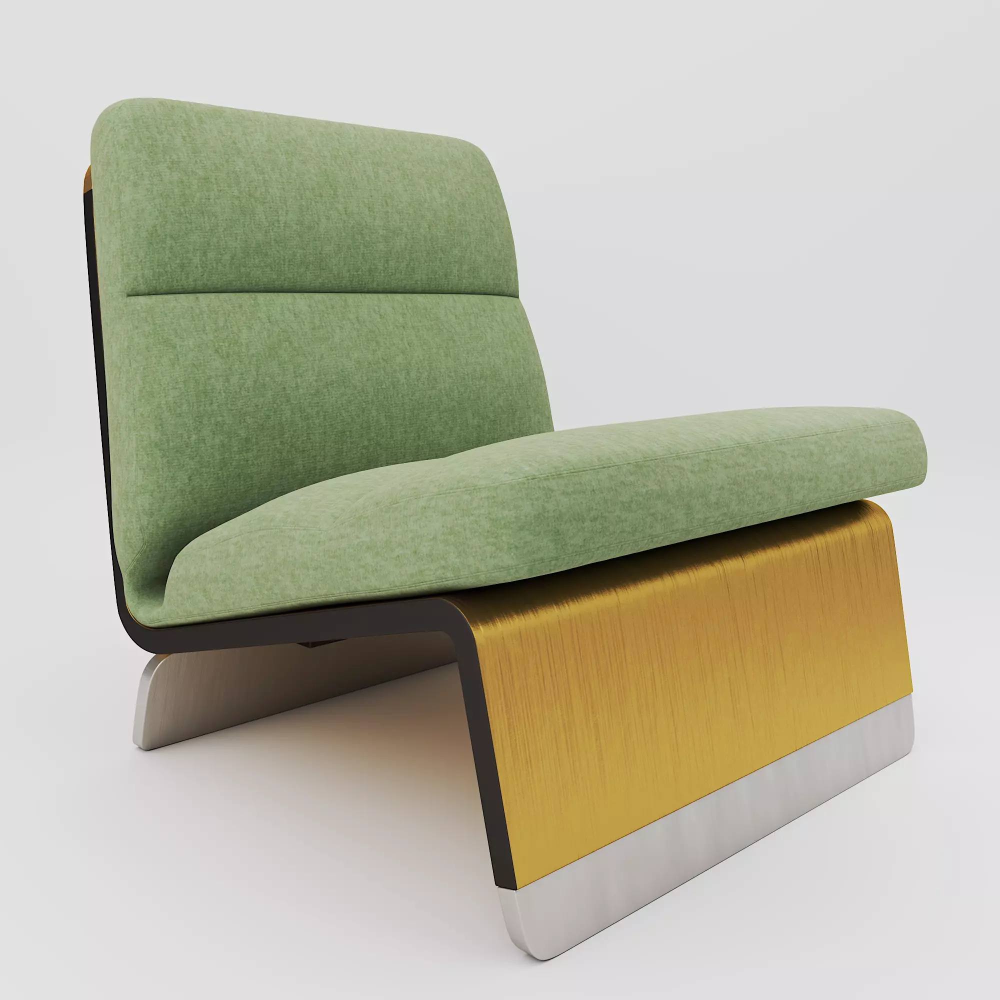 Chair lounge gold Free 3D model_0