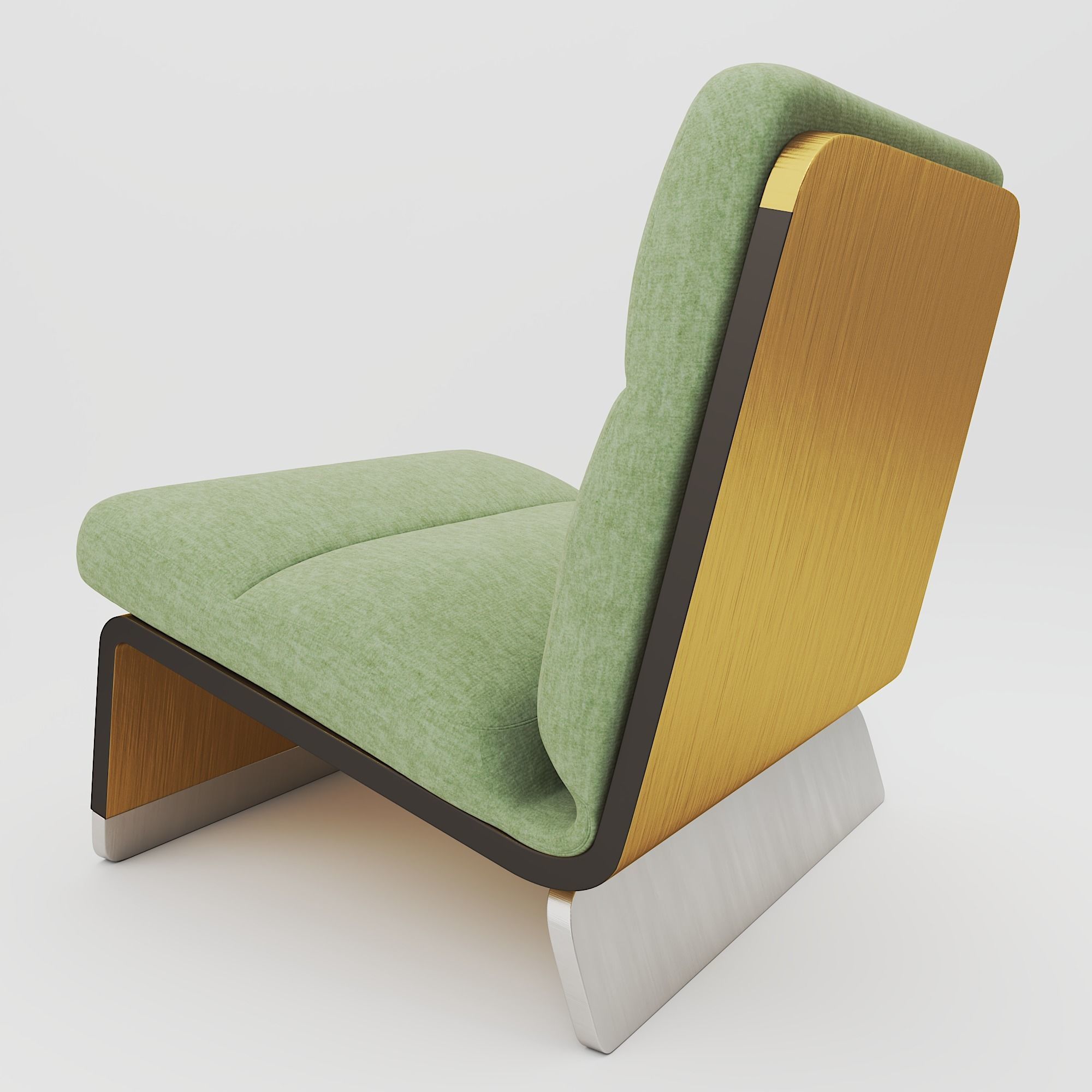 Chair lounge gold Free 3D model_2