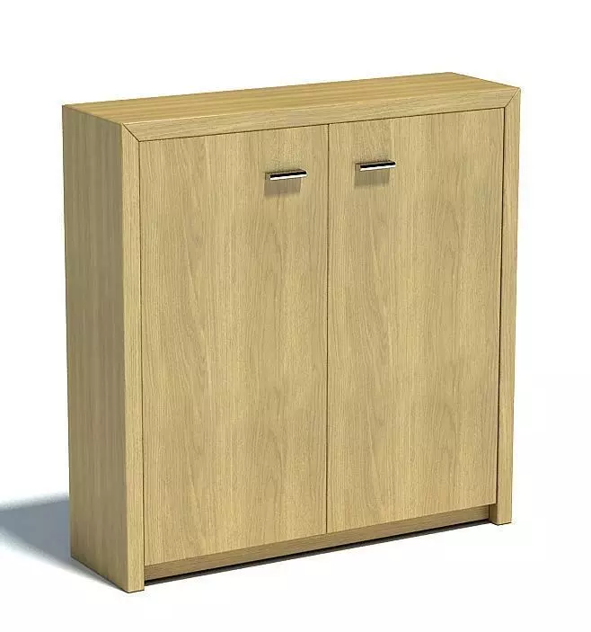 Durable Wooden Storage Cabinet 3D model_0