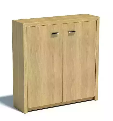 Durable Wooden Storage Cabinet 3D model