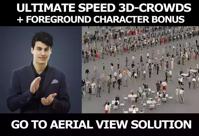 3d crowds and Prime clapping Elegant Business Event man 3D Model Collection