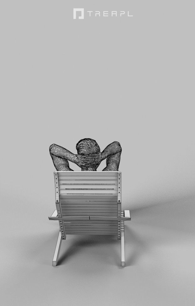 3d crowds and Prime A midground swimsuit Beach Man sitting 3D Model Collection_19