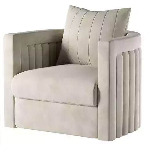 Armchair velvet swivel chair Low-poly 3D model