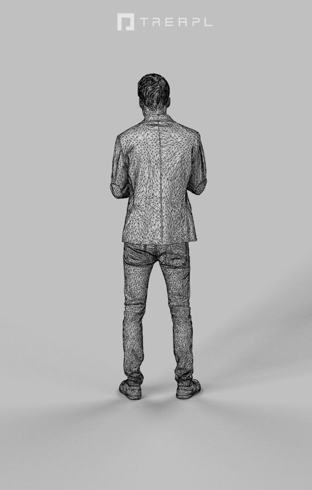 3d crowds and Prime A clapping Midground Smart Casual Man  3D Model Collection_19