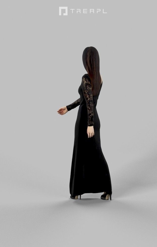 3d crowds and Passion event foreground Elegant Asian woman 3D Model Collection_17