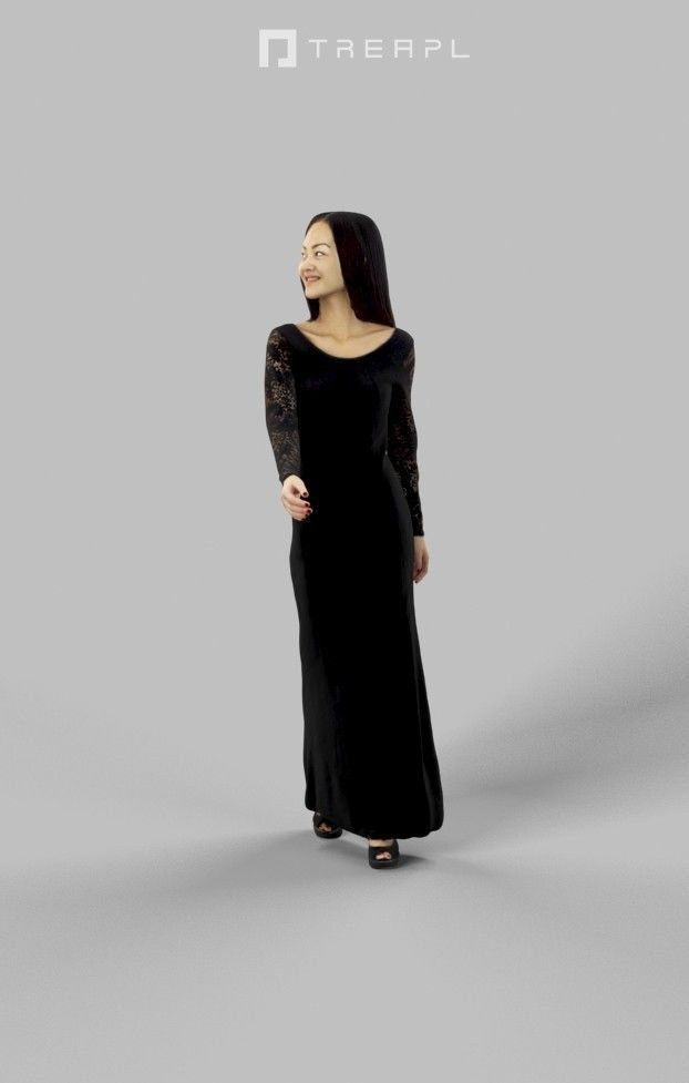 3d crowds and Passion event foreground Elegant Asian woman 3D Model Collection_15