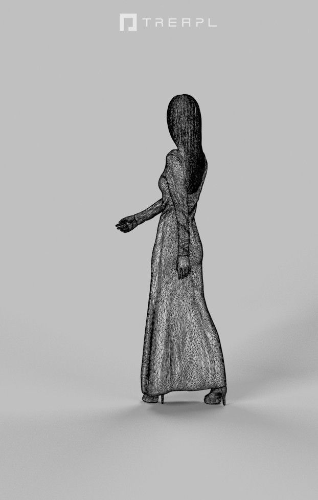 3d crowds and Passion event foreground Elegant Asian woman 3D Model Collection_18