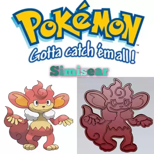 Amazing Pokemon Simisear Cookie Cutter Stamp Cake Decorating 