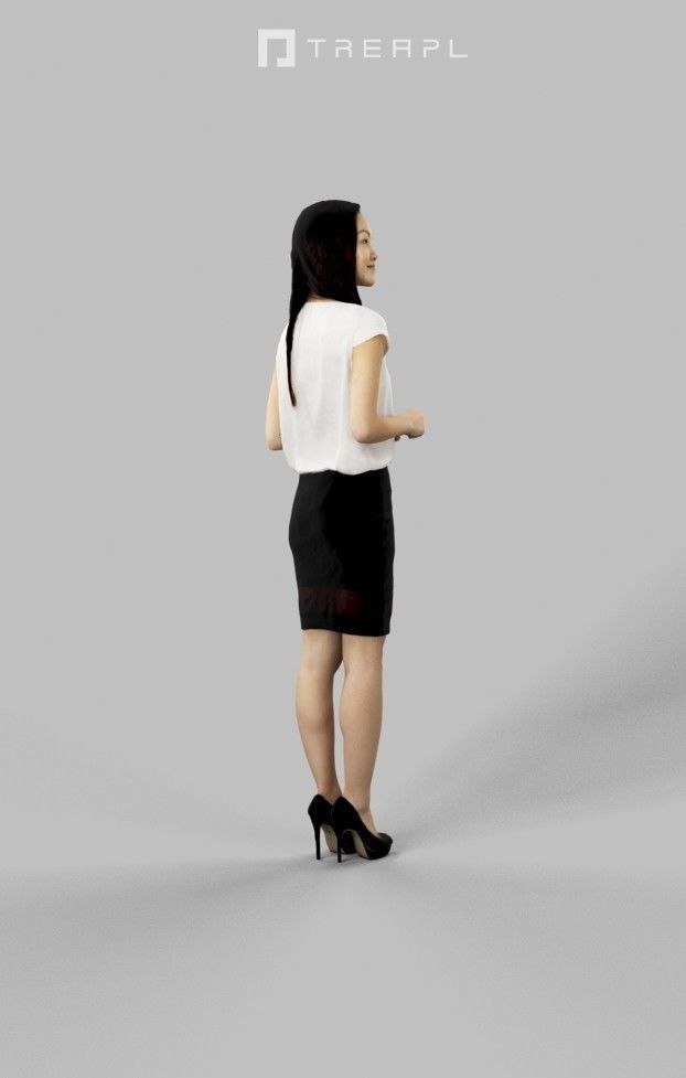 3d crowds and Passion An Attractive Asian Business Woman 3D Model Collection_14