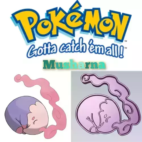 Amazing Pokemon Musharna Cookie Cutter Stamp Cake Decorating  3D model