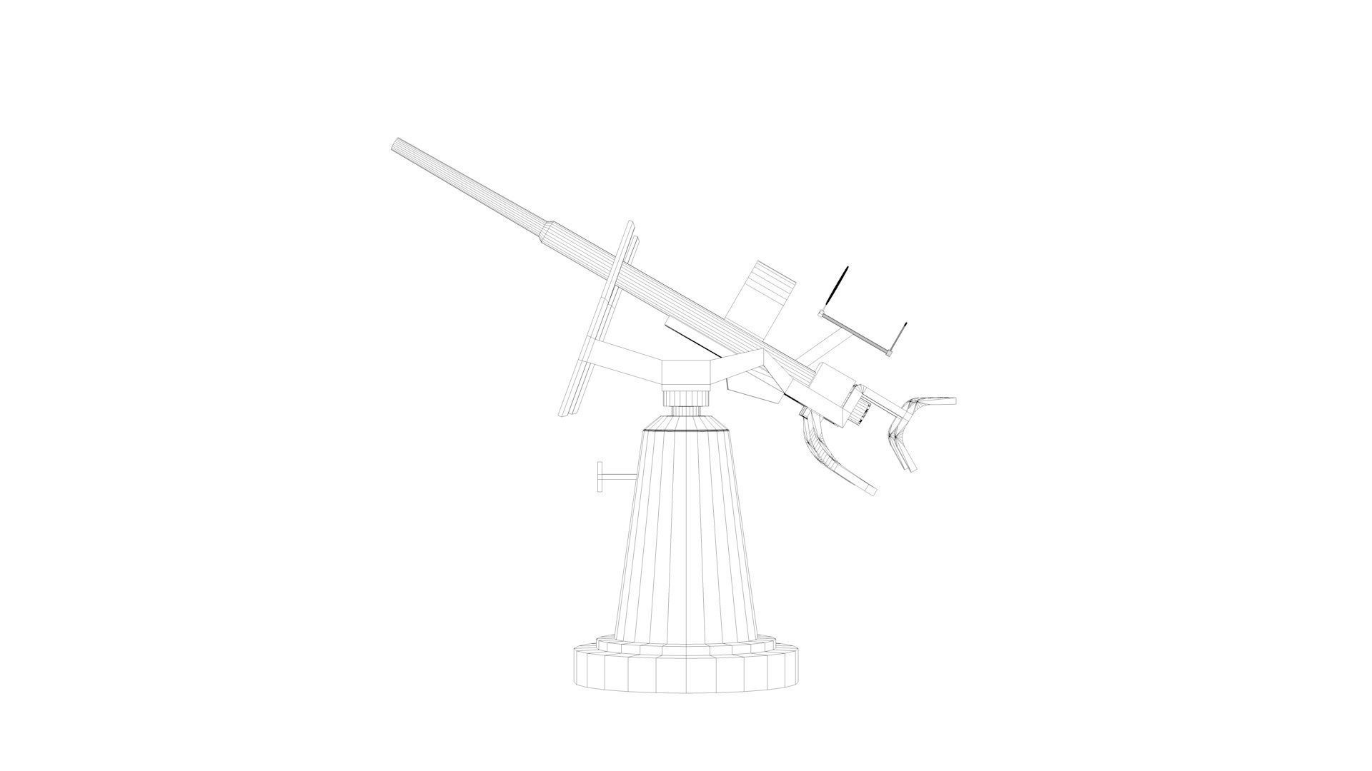 20mm Oerlikon Single Anti Air Machine Gun Mk4 Mount 3D model_6