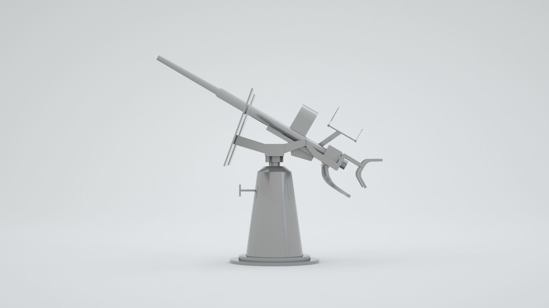 20mm Oerlikon Single Anti Air Machine Gun Mk4 Mount 3D model_2