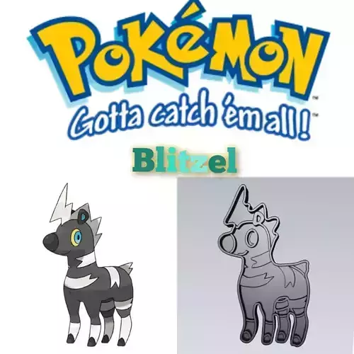 Amazing Pokemon Blitzel Cookie Cutter Stamp Cake Decorating 