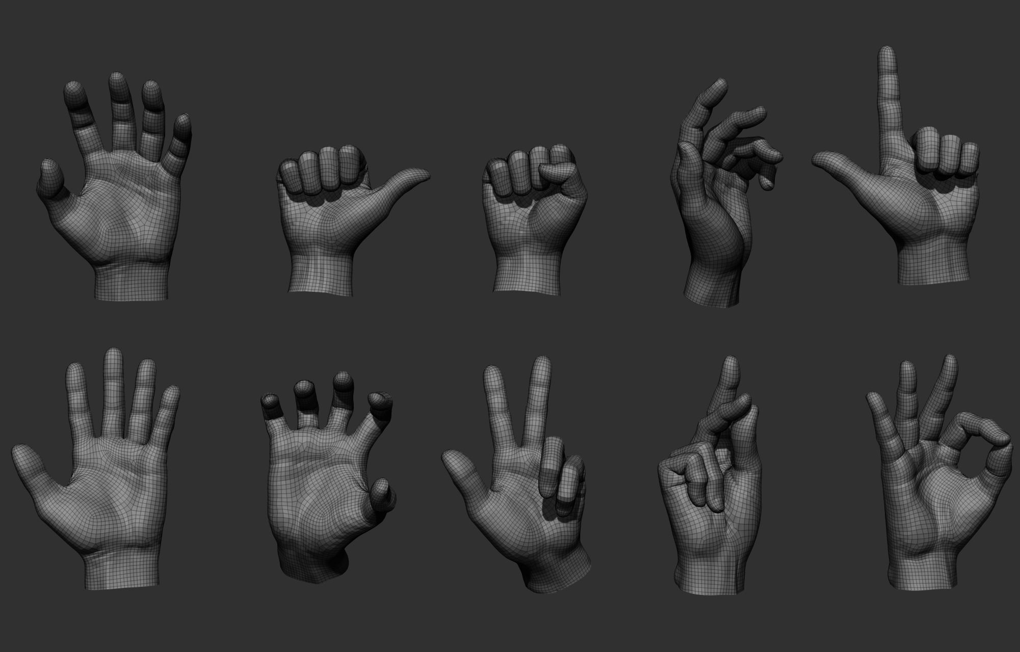 10 Male hands  3D model_2