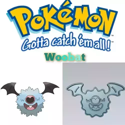 Amazing Pokemon Woobat Cookie Cutter Stamp Cake Decorating 