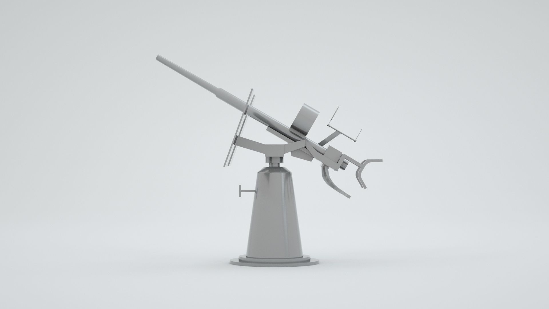 20mm Oerlikon Twin Anti Air Machine Gun Mk24 Mount 3D model_2