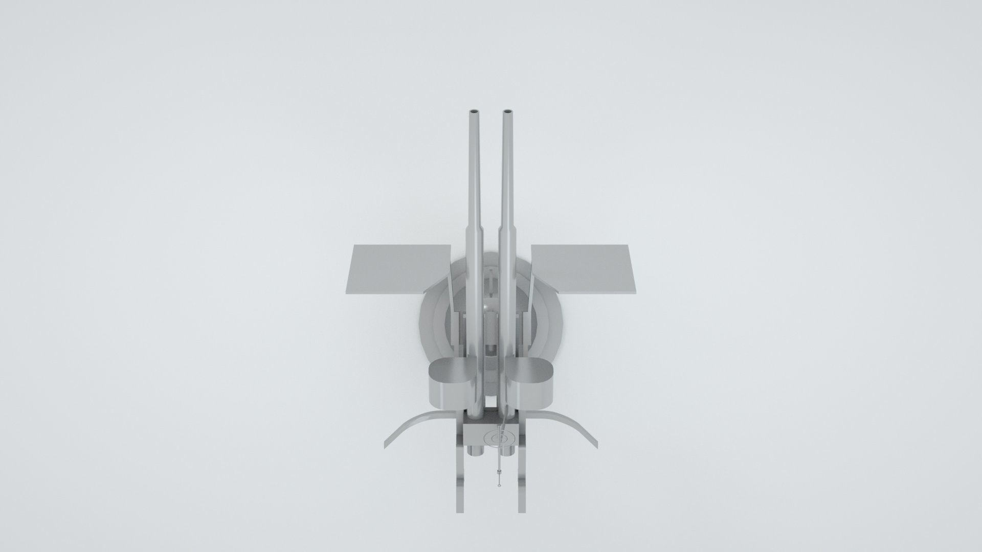 20mm Oerlikon Twin Anti Air Machine Gun Mk24 Mount 3D model_5