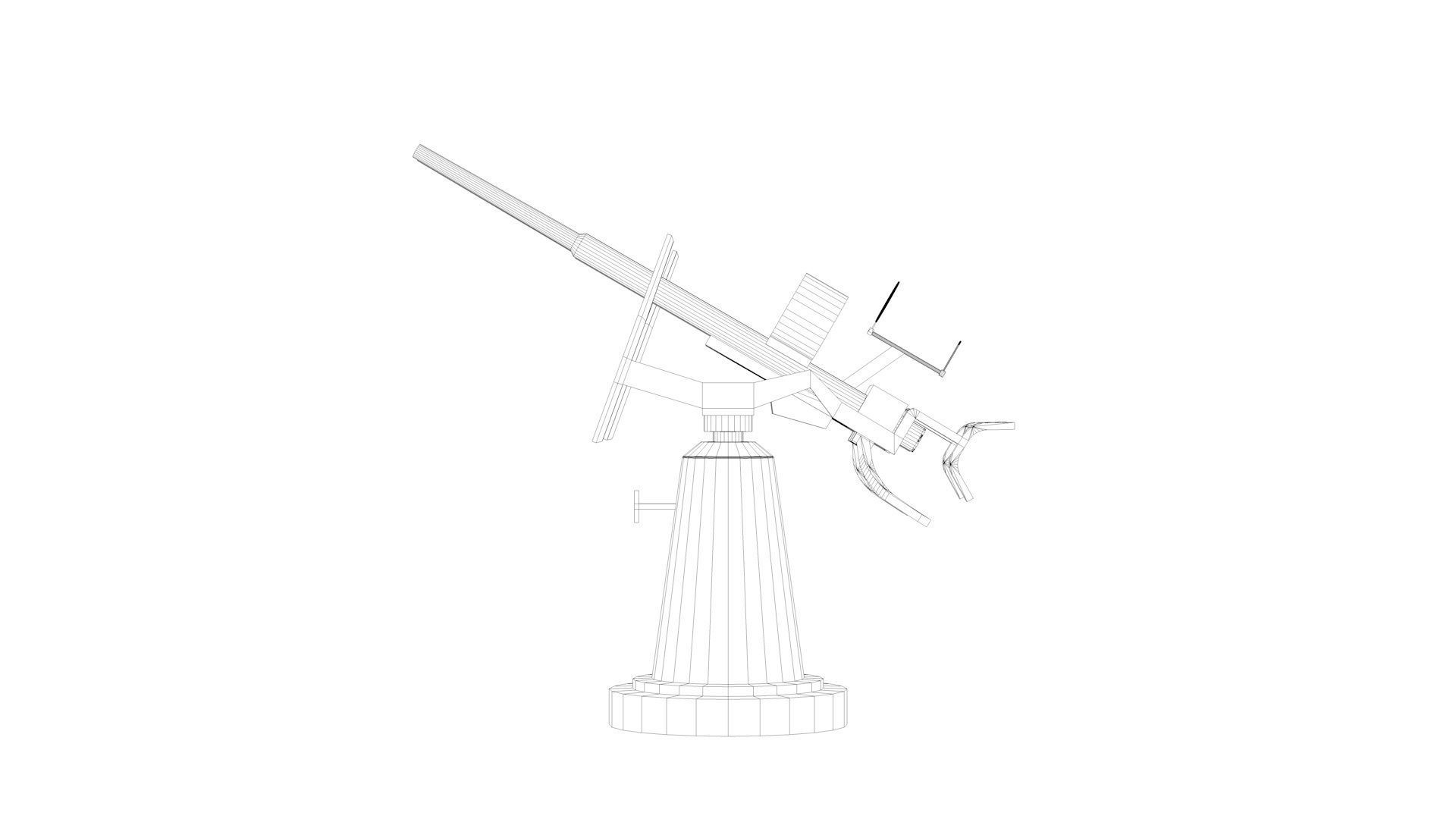 20mm Oerlikon Twin Anti Air Machine Gun Mk24 Mount 3D model_6