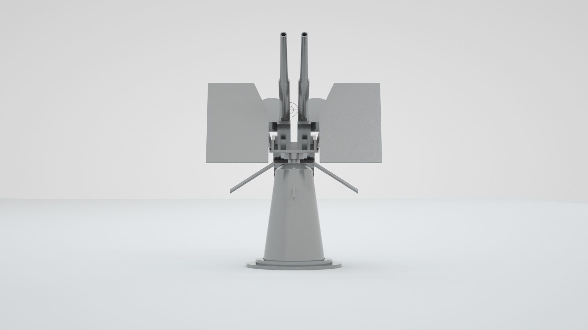 20mm Oerlikon Twin Anti Air Machine Gun Mk24 Mount 3D model_4