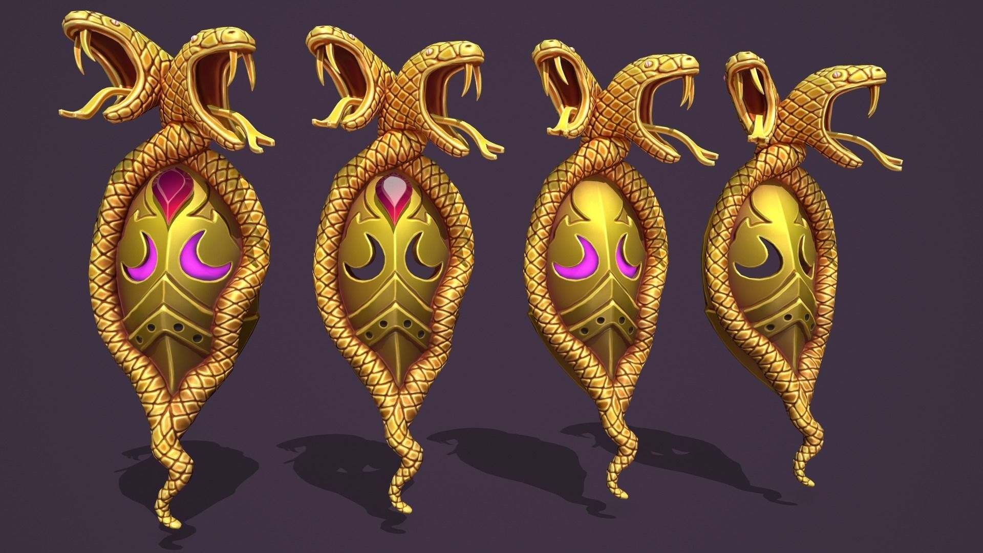 Snake mask Low-poly 3D model_3