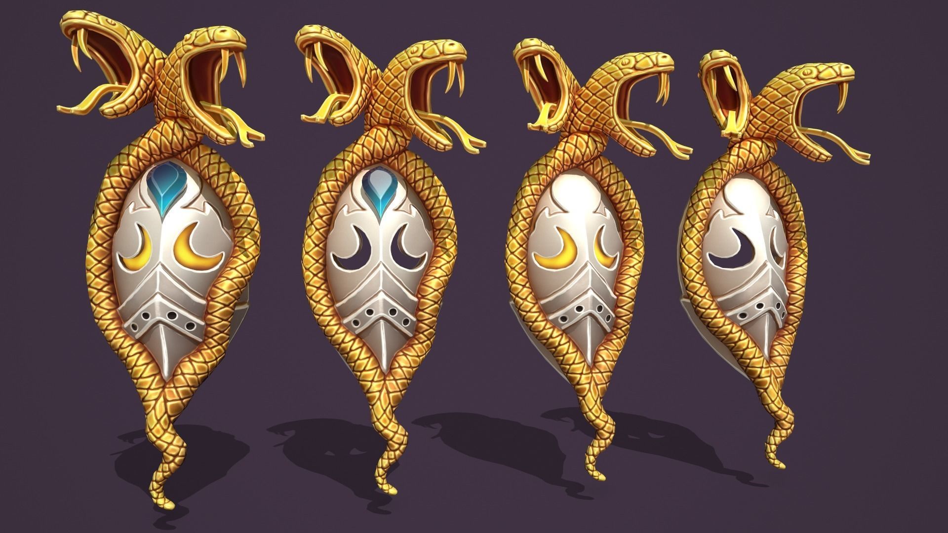 Snake mask Low-poly 3D model_8