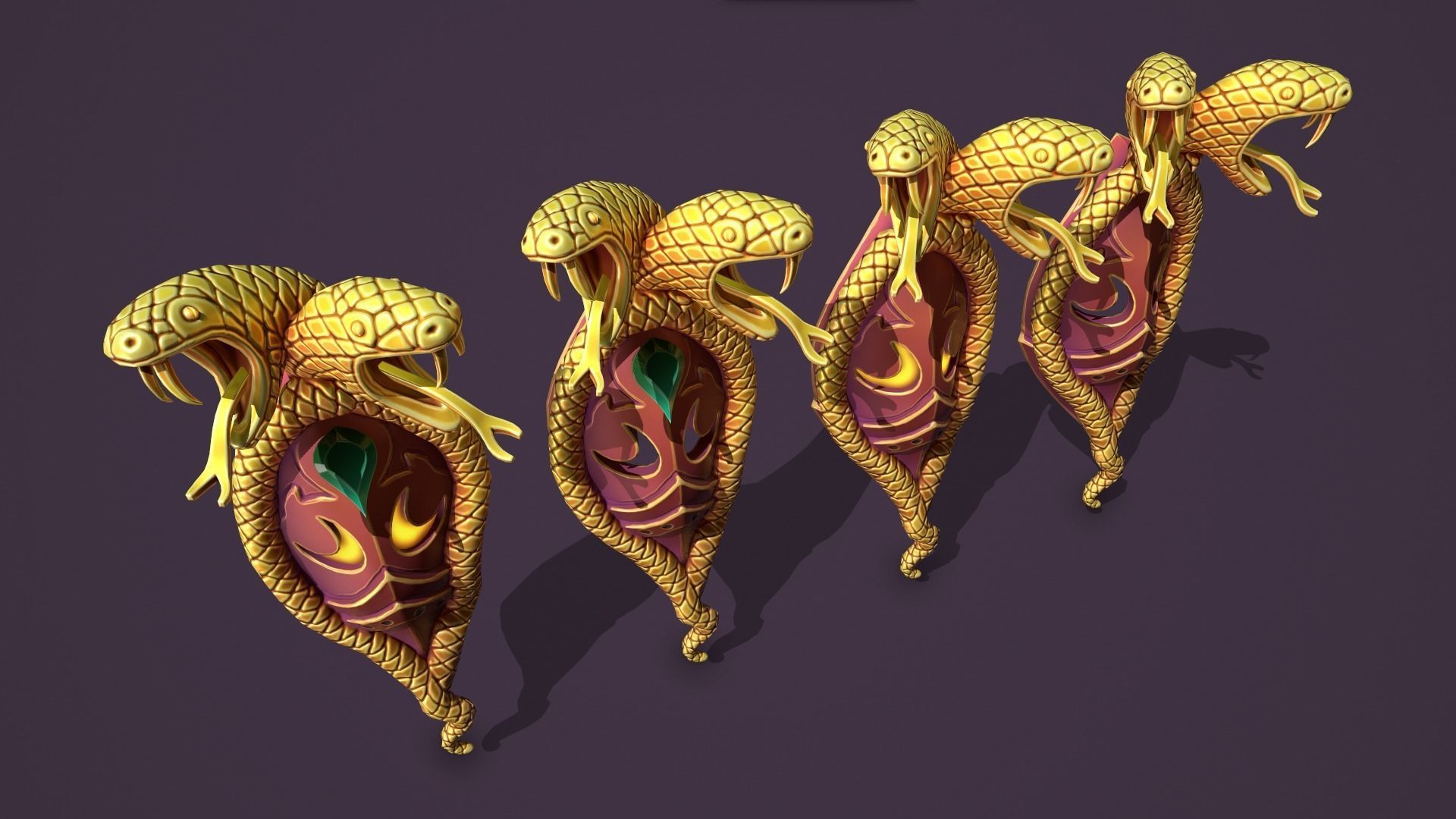 Snake mask Low-poly 3D model_9