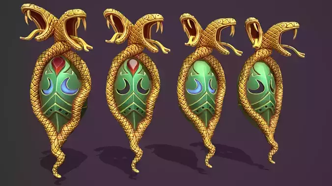Snake mask Low-poly 3D model