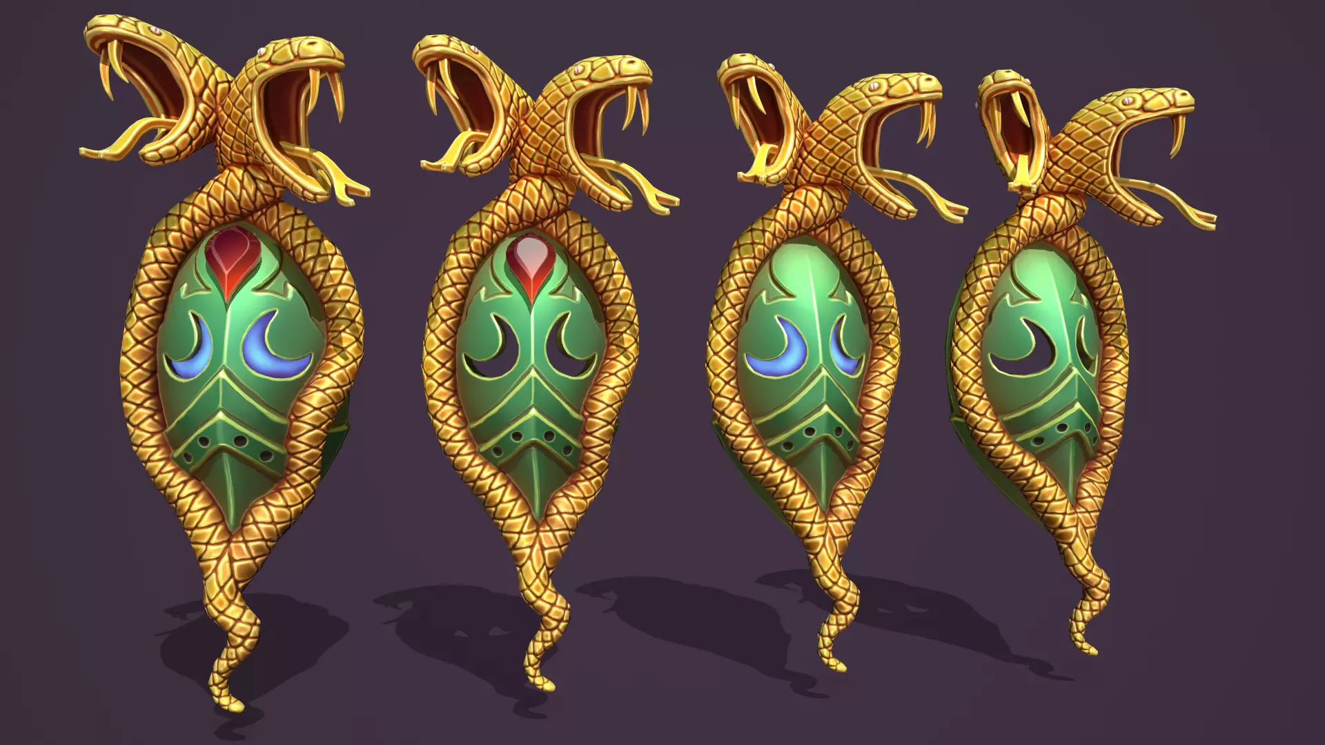 Snake mask Low-poly 3D model_0