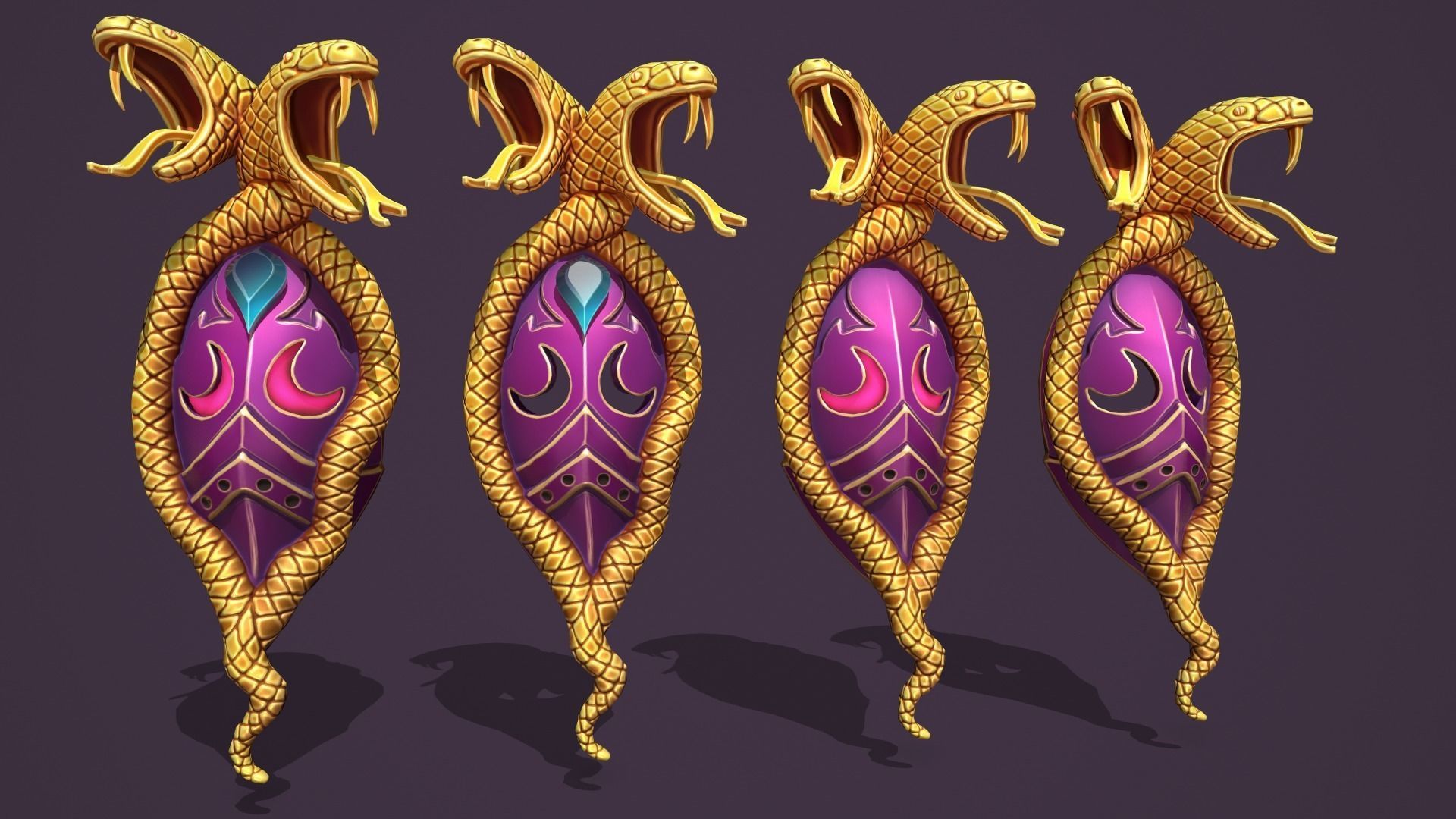 Snake mask Low-poly 3D model_5