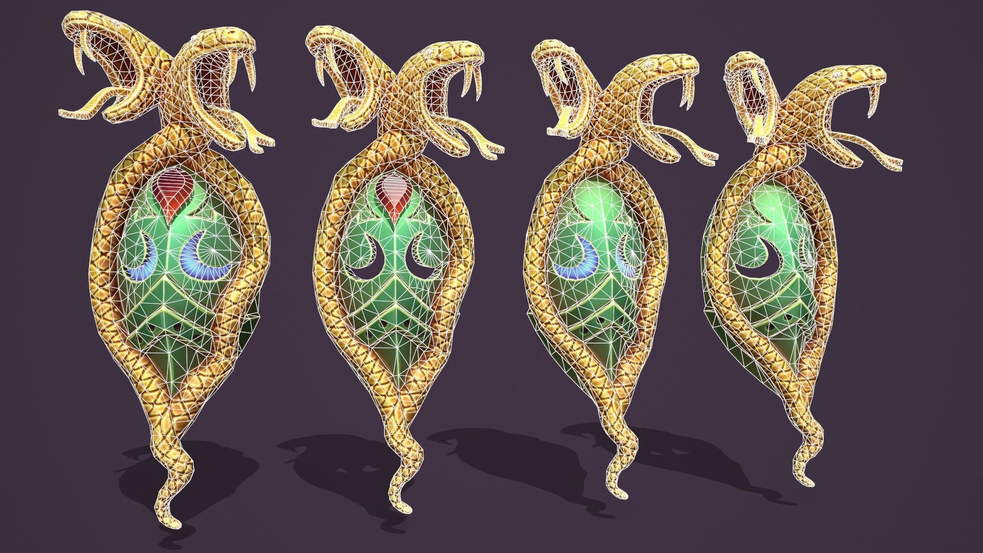 Snake mask Low-poly 3D model_1