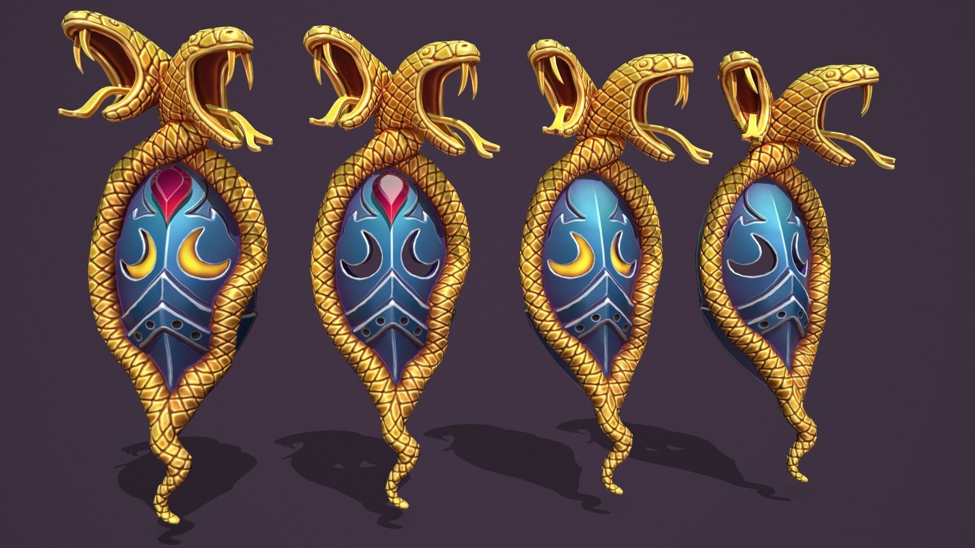 Snake mask Low-poly 3D model_4