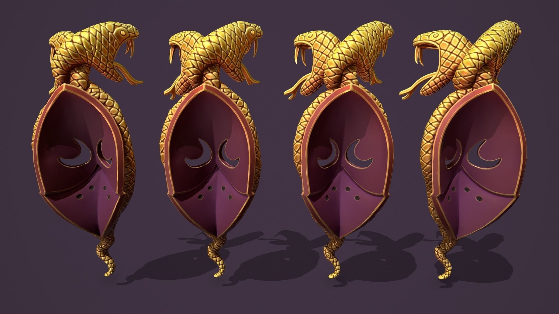 Snake mask Low-poly 3D model_10