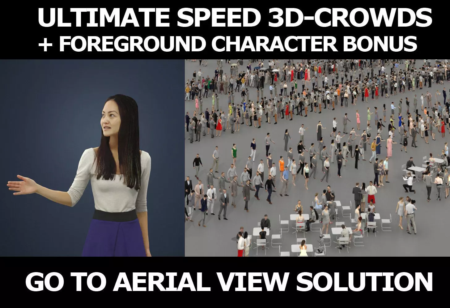 3d crowds and Passion Casual Asian Woman Walking 3D Model Collection_0