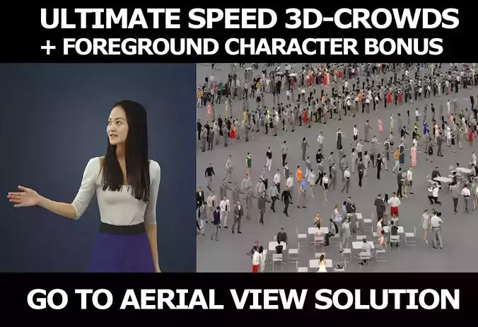 3d crowds and Passion Casual Asian Woman Walking 3D Model Collection