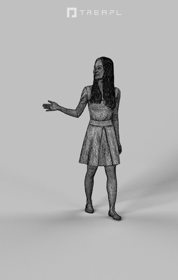 3d crowds and Passion Casual Asian Woman Walking 3D Model Collection_18