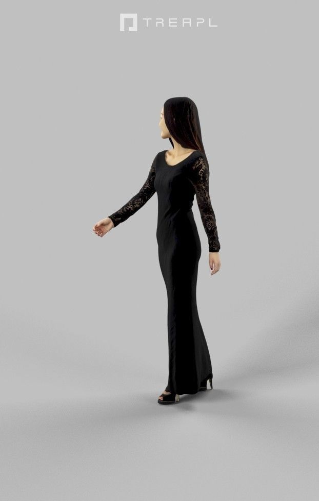 3d crowds and Passion Elegant Event Asian Woman Walking 3D Model Collection_17