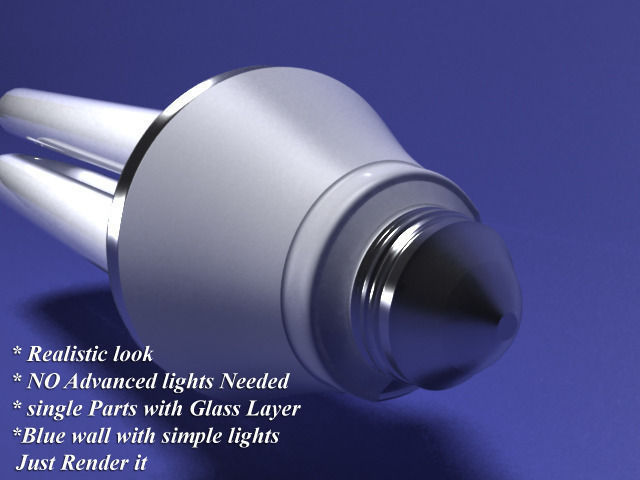 Bulb-realistic glass  3D model_3