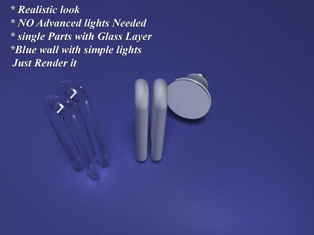 Bulb-realistic glass  3D model_2