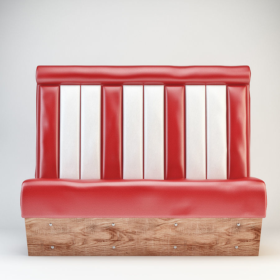 Retro Diner Booth 3D model_3